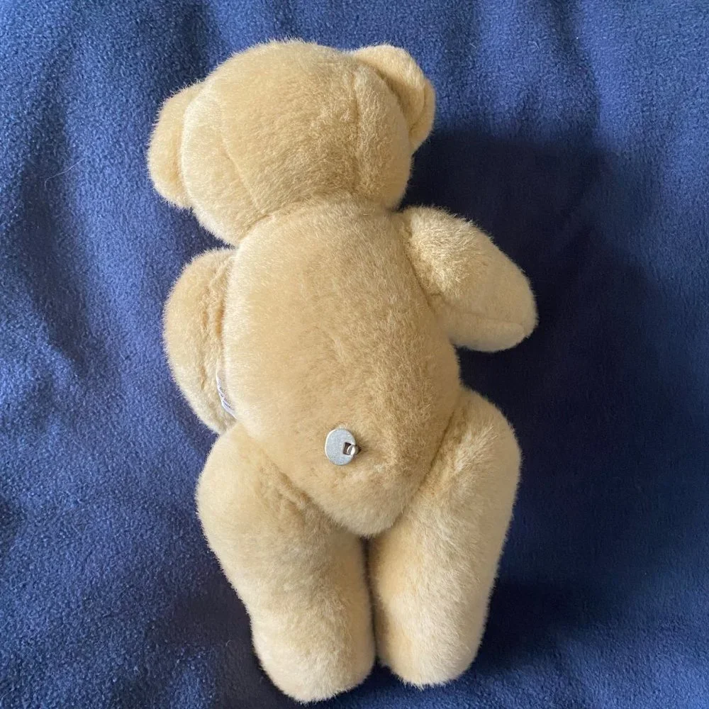 Vintage San Francisco Music‎ Box Comp. musical jointed tan plush bear Works!